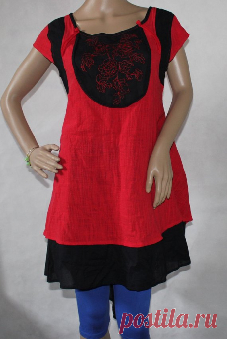 Red dress, Women sundress, asymmetric dress, Dresses for Women Cotton, linen fabrics, round neck, short in front After long. Fabrics;Cotton, linen Color; Red Size Shoulder 38cm/ 15  Bust 100cm/ 39  Waist 118cm/ 46  Sleeve 8cm/ 3  long clothing (front 73cm/28 , has a maximum length 100cm/39 )   Have any questions please contact me and I will be happy to