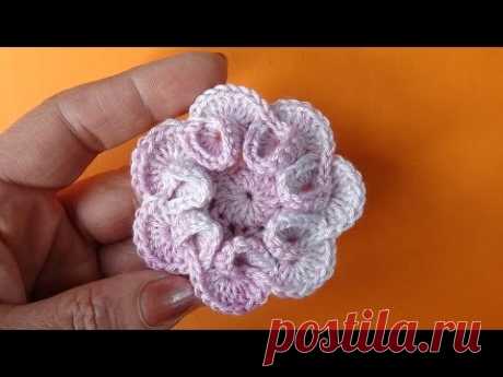 Вязание цветка Crochet flower pattern Вязание крючком 74