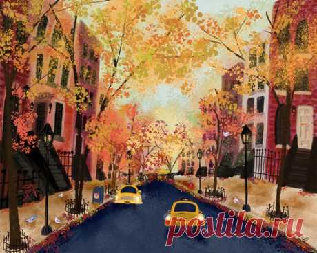 juliet540z - :) Played 100-399 times - Art autumn seasons of NY city colorful painting joy laforme