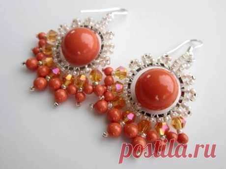 Coral Earrings.  Коралловые серьги - YouTube