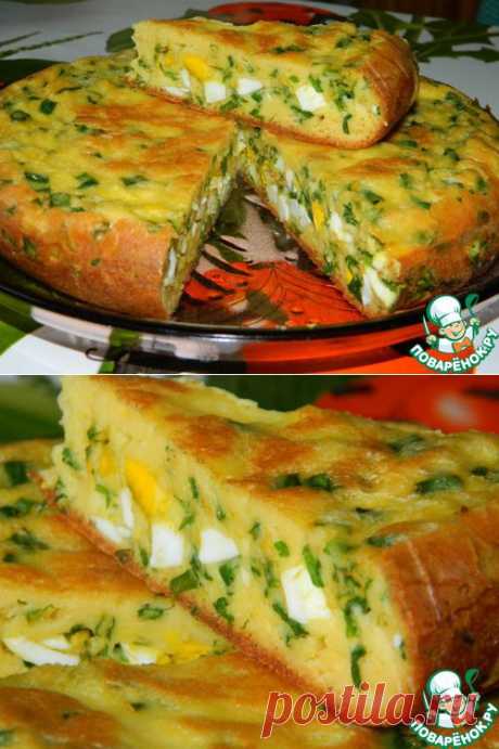 Пирог с яйцами и зеленым луком - кулинарный рецепт