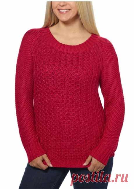 Calvin Klein Jeans Ladies' Crew Neck Sweater (Small, Persian Red) at Amazon Women’s Clothing store: