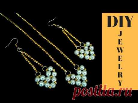 Beaded earrings.(pendant) How to make earrings. Beginner beading project. 10 minutes DIY earrings