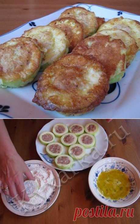 Кабачки с мясом в кляре