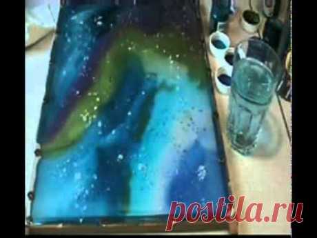▶ silk painting with salt effects - YouTube