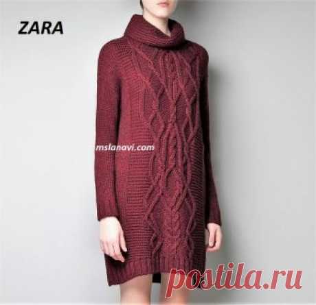 Чудное платье спицами от ZARA - СХЕМА