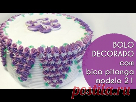 Decoração de Bolo Usando Bico Pitanga Modelo 21 Mago