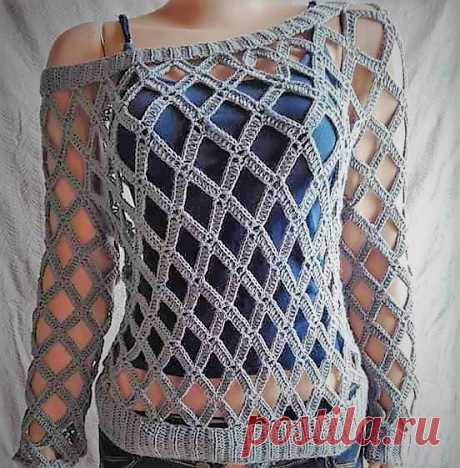 Diamond top crochet pattern free, this blouse really is fashionista. I loved the pattern. Dowloud is just below
https://www.crochetwebsites-free.com/2018/03/diamond-top-crochet-pattern-free.html