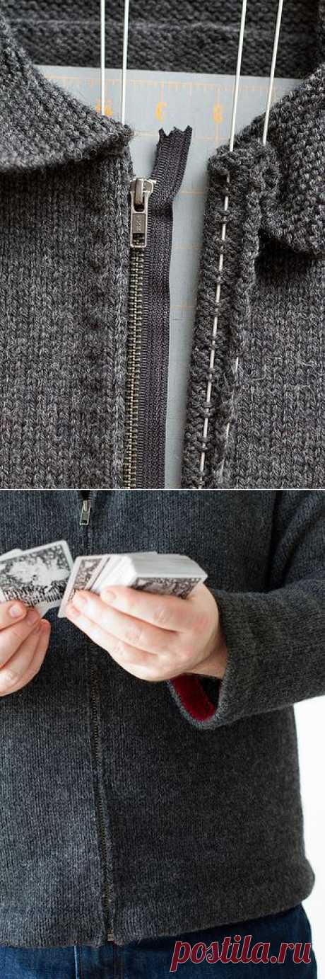 Splityarn » Blog Archive » easiest knitted sweater zipper install ever