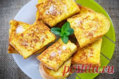 Гренки с молоком и яйцом сладкие - пошаговый рецепт с фото на Повар.ру