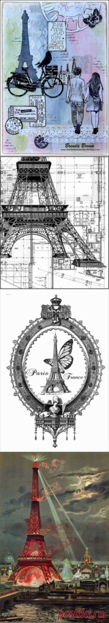 Эйфеллева башня. Париж / Декупаж / Картинки для декупажа