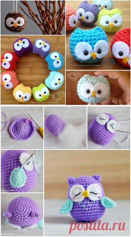 Поделки очаровательны младенца вязания крючком OwlsCreative идеи | креативные идеи