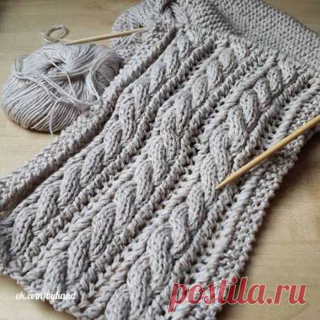 Узор из &quot;кос&quot; и &quot;жгутов&quot; для снуда. Спицами. / knittingideas.ru