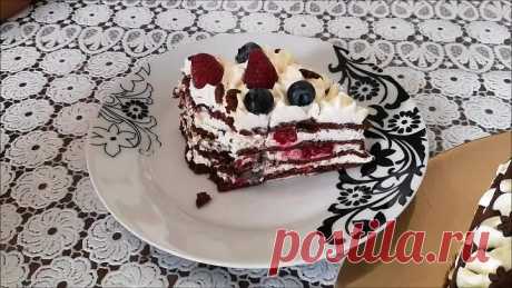 Шоколадный ТОРТ рецепт\Торт с фруктами в виде СЕРДЦА\Торт на день рождения\Украшение тортов ягодами