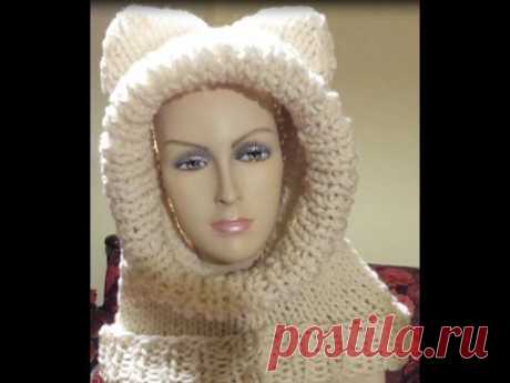 Tutorial cappuccio a maglia ai ferri - knitted hood - gorra tejida con dos agujas