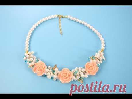 PandaHall Video Tutorial on Acrylic Flower Pearl Necklace for Spring