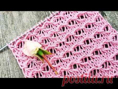 Knitting pattern ❤ Узор спицами 👌 strickmuster  tricot 🍑 how to knit   tricô 🤷  örgü deseni बुनना
