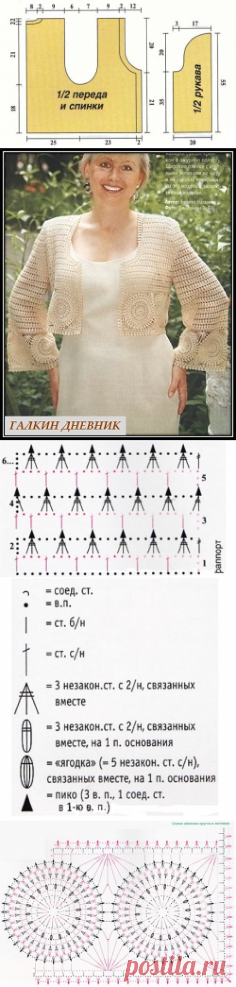 ГАЛКИН ДНЕВНИК: Летний жакет для полных дам связанный крючком