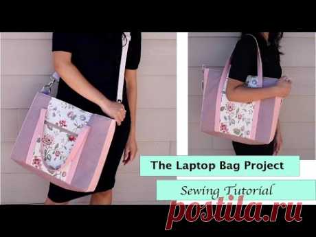 Large laptop bag - Sewing Tutorial - with pocket divider and adjustable strap