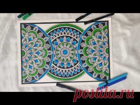 How to Draw Mandala Art || Semi-Circle Mandala || How to draw Mandala for Beginners | Easy mandala