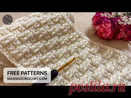 SUPER EASY Crochet Pattern for Beginners! ⭐️ Beautiful Crochet Stitch for Blankets, Bags & Sweaters