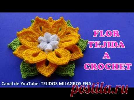 Te encantarán !!! estas lindas flores tejidas a crochet en diferentes colores con hojitas