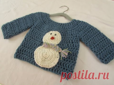 How to crochet a children's chunky Christmas jumper / sweater - snowman jumper