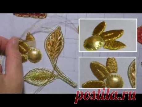 ЗОЛОТОЕ ШИТЬЕ по КАРТОНУ \ GOLDWORK on cardboard