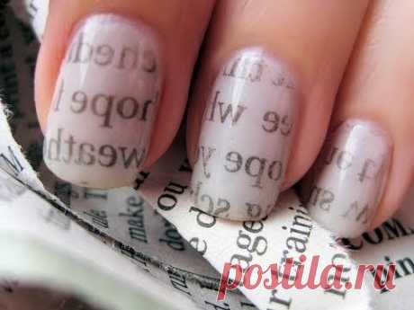 Newspaper Nail Art / Газетный принт на ногтях :) - YouTube