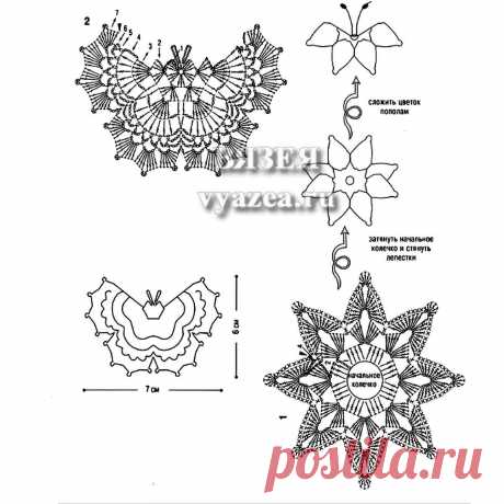Мастер-класс по вязанию бабочки крючком / Вязание крючком / Вязаные крючком аксессуары