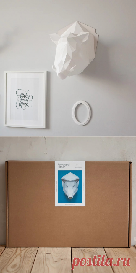 Купить паперкрафт набор для склейки головы кабана из бумаги от Polygonal Paper | Mellroot