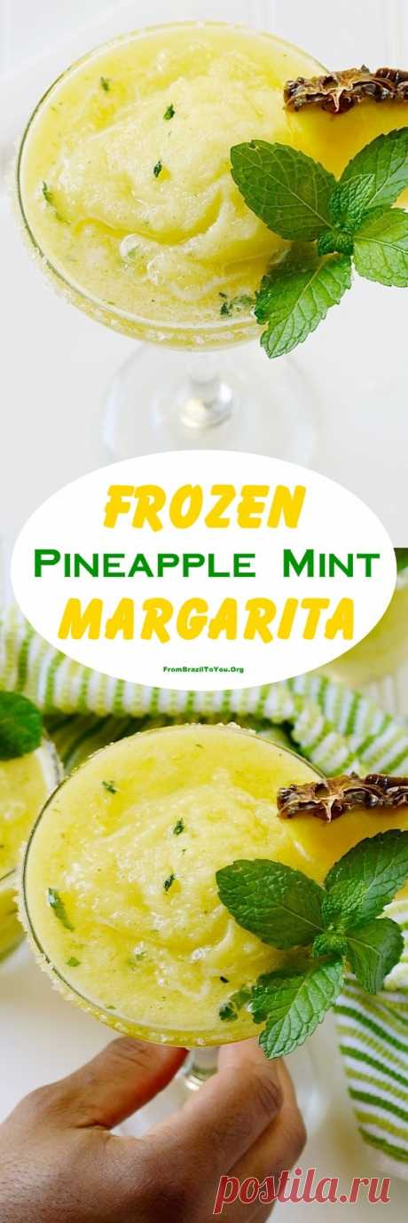 Frozen Pineapple Mint Margarita - Easy and Delish