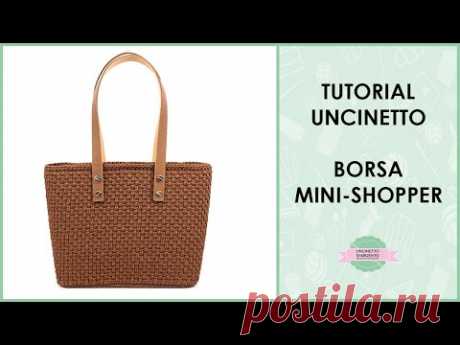 Tutorial borsa mini-shopper uncinetto | Salpa + fodera + zip | Uncinetto d'Argento