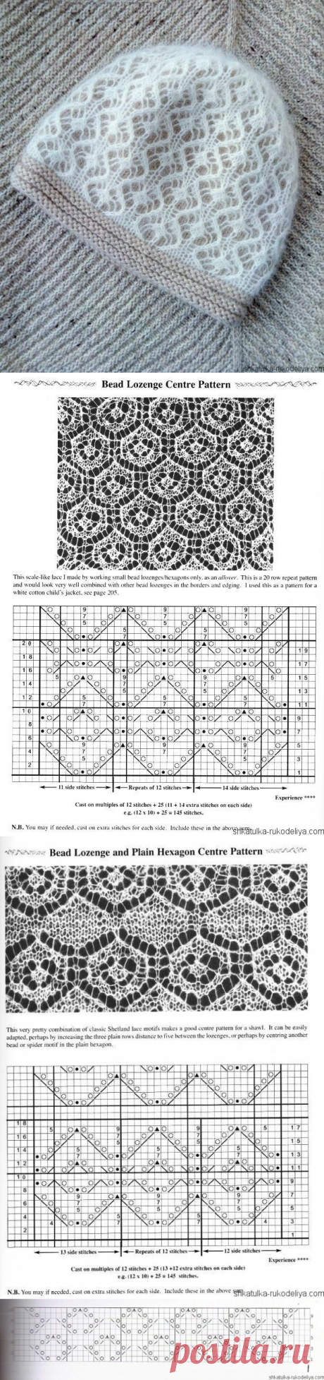 Двойная шапка из мохера схема. Схема ажурного узора для шапки | Шкатулка рукоделия
