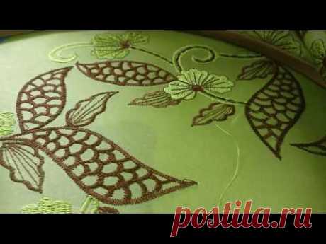 Making of a green cutwork saree - YouTube