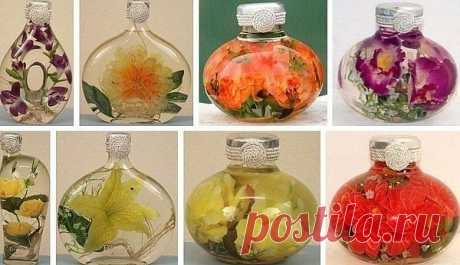 Цветочные декоративные бутылочки