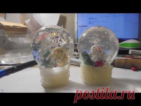 Как сделать снежный шар из лампочки/How to make a snow ball of light bulbs - YouTube