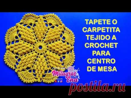 Tapete N° 1 tejido a crochet ESTRELLA EN PUNTO POPCORN para centro de mesa paso a paso