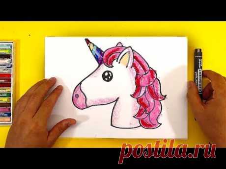 Как нарисовать ЕДИНОРОГА Радугу / Уроки рисования для детей / Простые рисунки