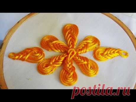 Hand Embroidery: Flowers with Cord flower Stitch - YouTube