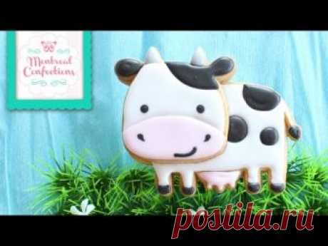 How to Make Cow Cookie - Farm Themed Cookie