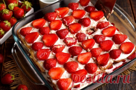 Торт из печенья с клубникой | Рецепты салатов и вкусняшек | Яндекс Дзен