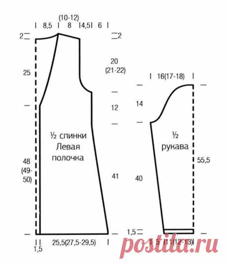 Элегантный жакет классического кроя до 52 размера спицами – схема и описание вязания