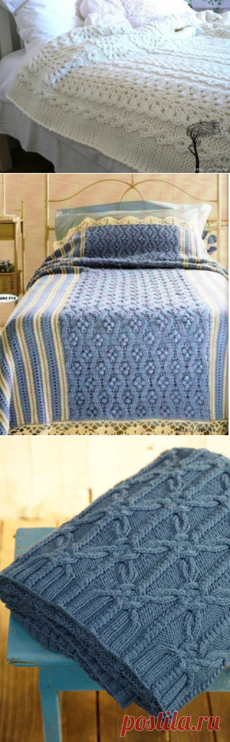 3 пледа для уюта в холода - схемы вязания