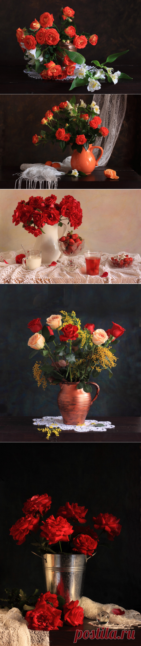 Натюрморты с розами от Натальи Панга.
