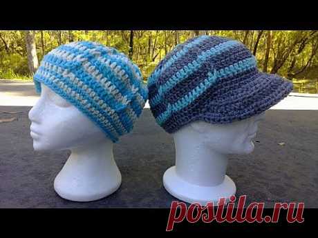 ▶ Jacobs Ladder Hat - optional Brim / Peak Crochet Tutorial - YouTube