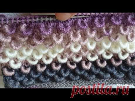 Batik iple muhteşem  istiridye Örgü modeli crochet