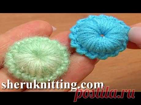 Crochet Puffy Round Button Tutorial 7 Reverse Single Crochet Trim - YouTube