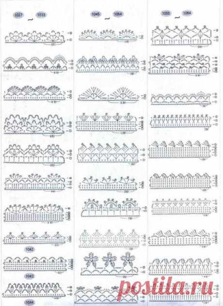 Схемы обвязки края крючком