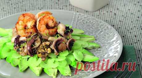 Салат из морепродуктов с карри, пошаговый рецепт с фото